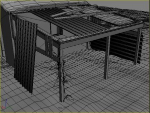 ruined house interior Model 3D