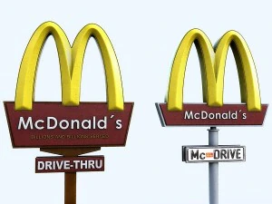 mcdonalds road sign 3D Model