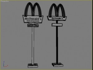 mcdonalds road sign 3D Модель