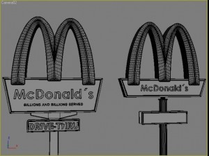 mcdonalds road sign 3D Модель