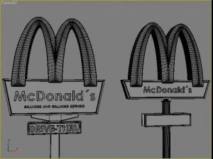 mcdonalds road sign 3D Model