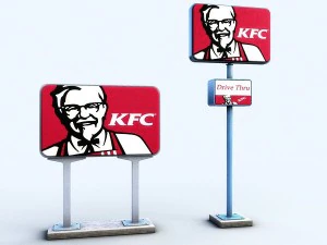 kfc - road sign 3D Model