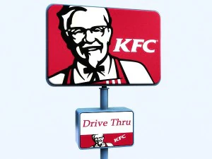 kfc - road sign 3D Model