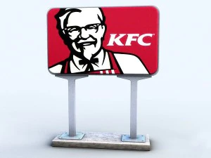 kfc - road sign 3D Model