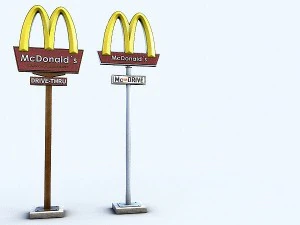 fastfood signs set 3D Model