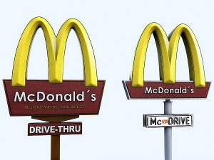 fastfood signs set Modello 3D