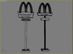 fastfood signs set Modello 3D