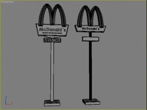 fastfood signs set 3D Model