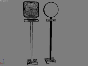 fastfood signs set 3D Model
