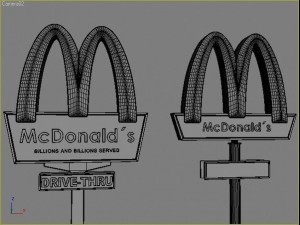fastfood signs set Modello 3D