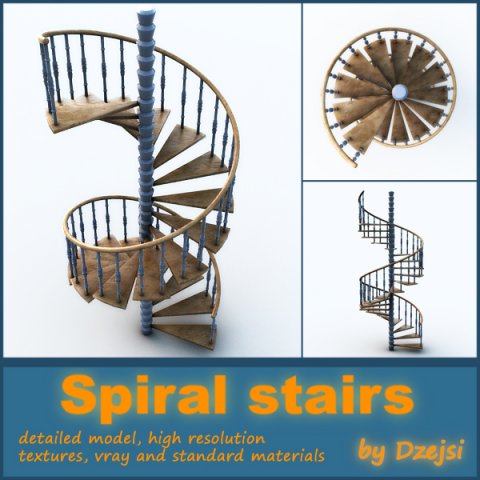 spiral stairs Modelo 3D .c4d .max .obj .3ds .fbx .stl .blend 