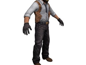 black mask rigged Model 3D