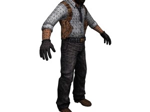 black mask rigged Model 3D