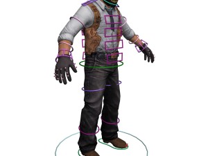 black mask rigged Model 3D