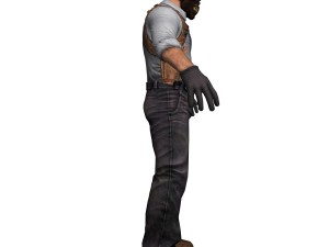 black mask rigged Model 3D