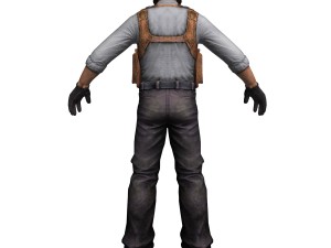 black mask rigged Model 3D