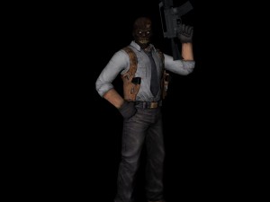 black mask rigged Model 3D