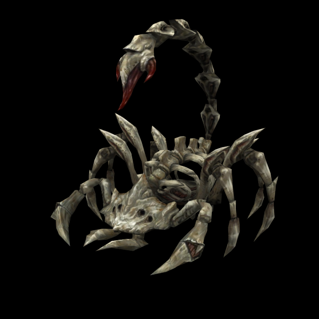 scorpion skeleton rigged 3D Model .c4d .max .obj .3ds .fbx .stl .blend 