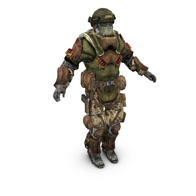 trooper rigged 3D Model .c4d .max .obj .3ds .fbx .stl .blend 