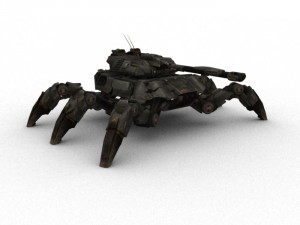 spider tank rigged Model 3D