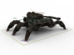 spider tank rigged Modelo 3D