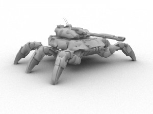 spider tank rigged Modelo 3D
