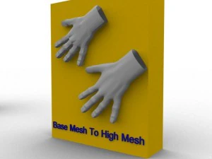m&atilde;o Modelo 3D