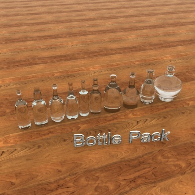 bottles pack 3D 模型 .c4d .max .obj .3ds .fbx .stl .blend 