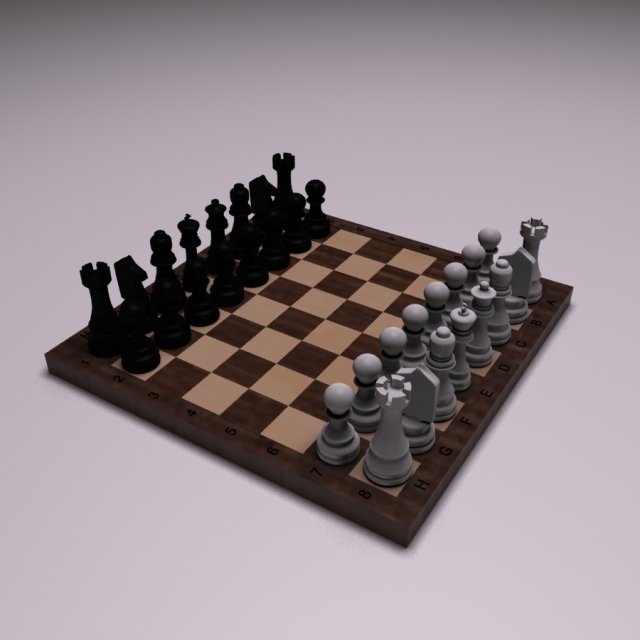 chess set 3D 模型 .c4d .max .obj .3ds .fbx .stl .blend 