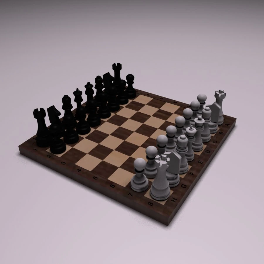 chess set 3D Model .c4d .max .obj .3ds .fbx .stl .blend 