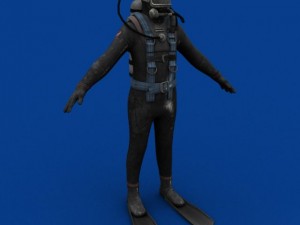 diver rigged Modèle 3D