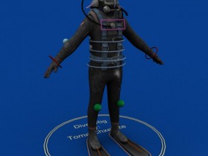 diver rigged Modèle 3D