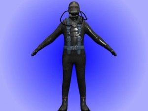 diver rigged Modèle 3D