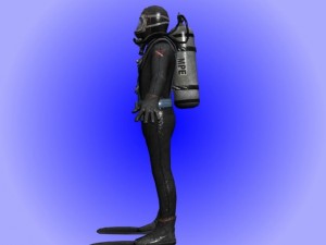 diver rigged Modèle 3D
