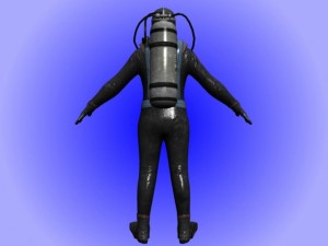 diver rigged Modèle 3D