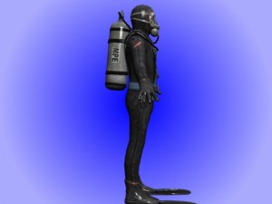diver rigged Modèle 3D