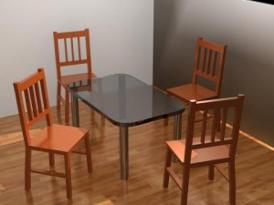 table and chairs 3D Model