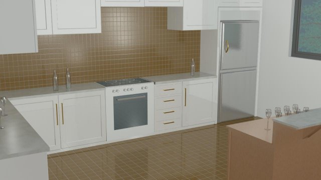 kitchen 3D Model .c4d .max .obj .3ds .fbx .stl .blend 