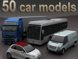 cars mega pack 50 items 3D Model