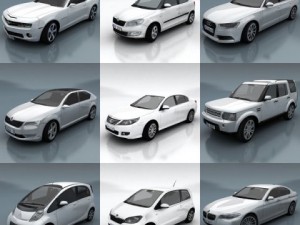 10 city cars models f Modello 3D
