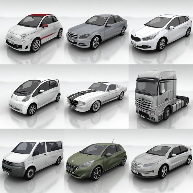 10 city cars models g 3D Model .c4d .max .obj .3ds .fbx .stl .blend 