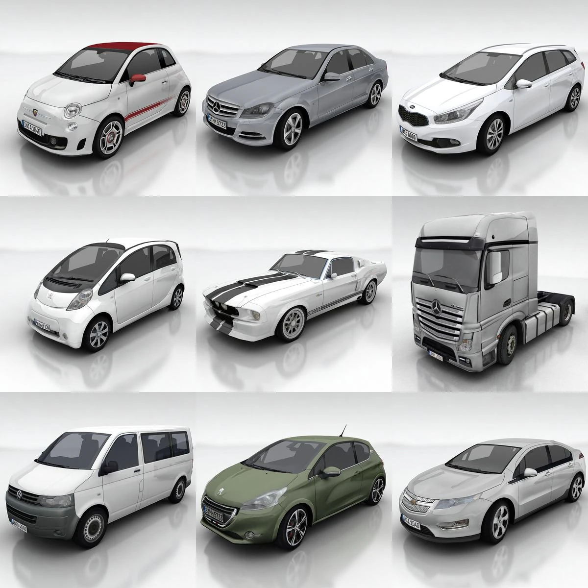 10 city cars models g 3D Model .c4d .max .obj .3ds .fbx .stl .blend 