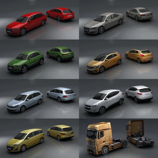 15 city cars models 3D Model .c4d .max .obj .3ds .fbx .stl .blend