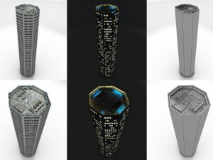 10 city buildings pack 3D Модель