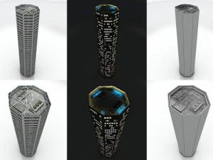10 city buildings pack 3D Model