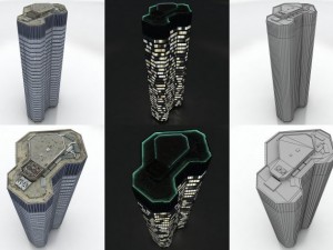 10 city buildings pack 3D Модель