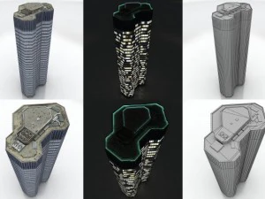10 city buildings pack 3D Model