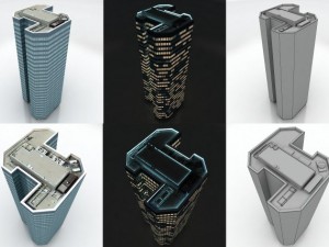 10 city buildings pack 3D Модель