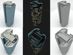 10 city buildings pack 3D Model
