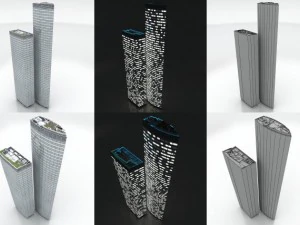 10 city buildings pack 3D Model